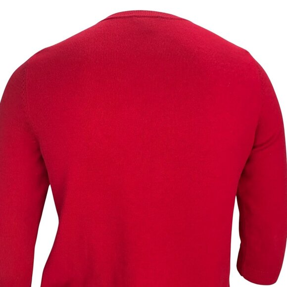 Talbots Womens Pullover Sweater Love Sequin Beaded Valentines Red Size L - Picture 8 of 12